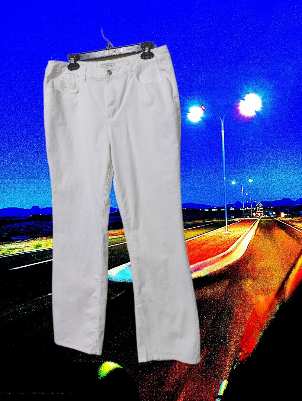 12 Jones Of New York Sport Stretch White Jeans EUC Inseam 31.5" Rise 10.5"